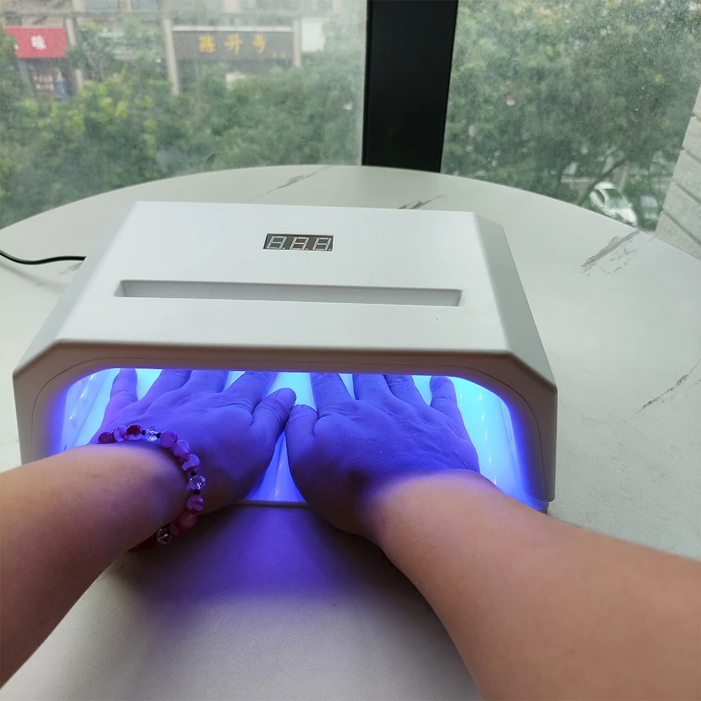 120w Two Hand Nail Lamp No Battery Quick Curing Nail Dryer 60 Beads Led Nail Lamp with Mobile Holder for Professional Manicure 3