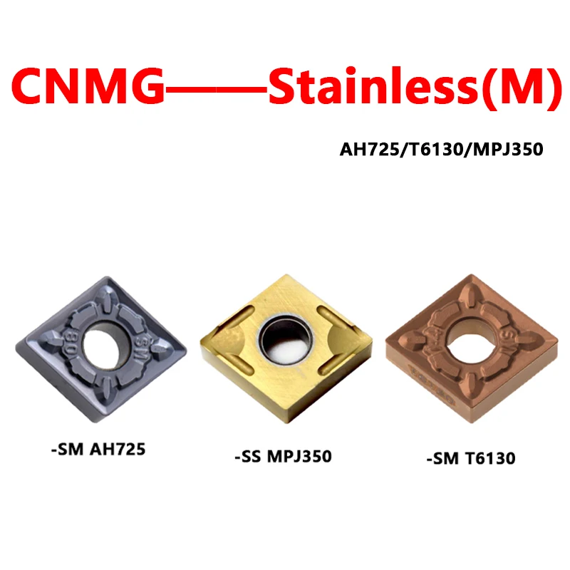 

100% Original Inserts CNMG120408-SM -SS -38 MPJ350 AH725 T6130 CNMG120404 Carbide Inserts For Stainless Lathe Tool Holder CNMG