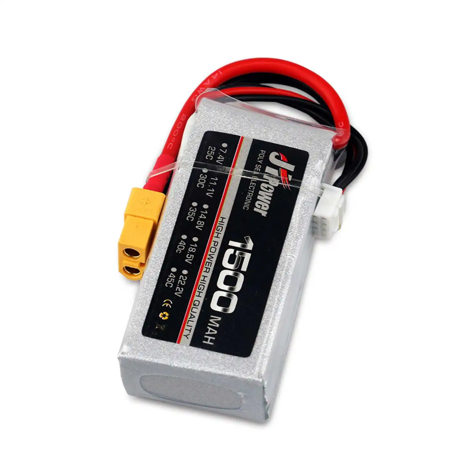 

JH Power 2S 3S 4S 5S 6S RC LiPo Battery 7,4 V 11,1 V 14,8 V 18,5 V 22,2 V 1500mAh 25C 45C 100C для радиоуправляемого автомобиля, вертолета, лодки, радиоуправляемого дрона