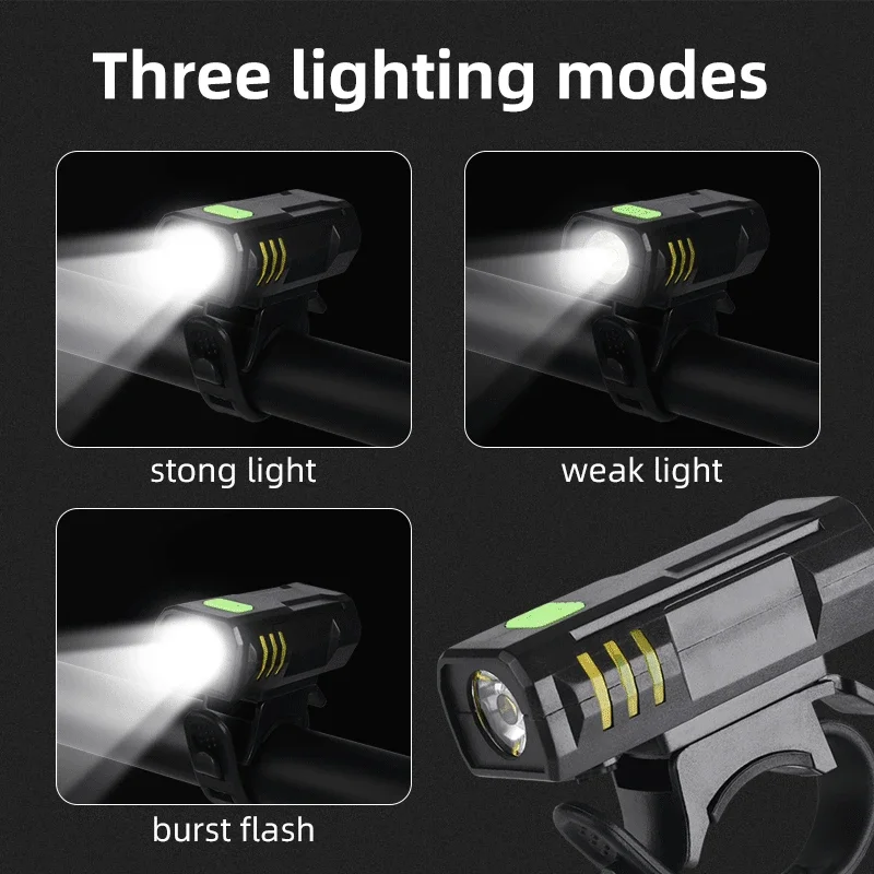 Bicycle Bike USB Rechargeable LED Light Multi-Function Road MTB Cycling Safety Front Lights