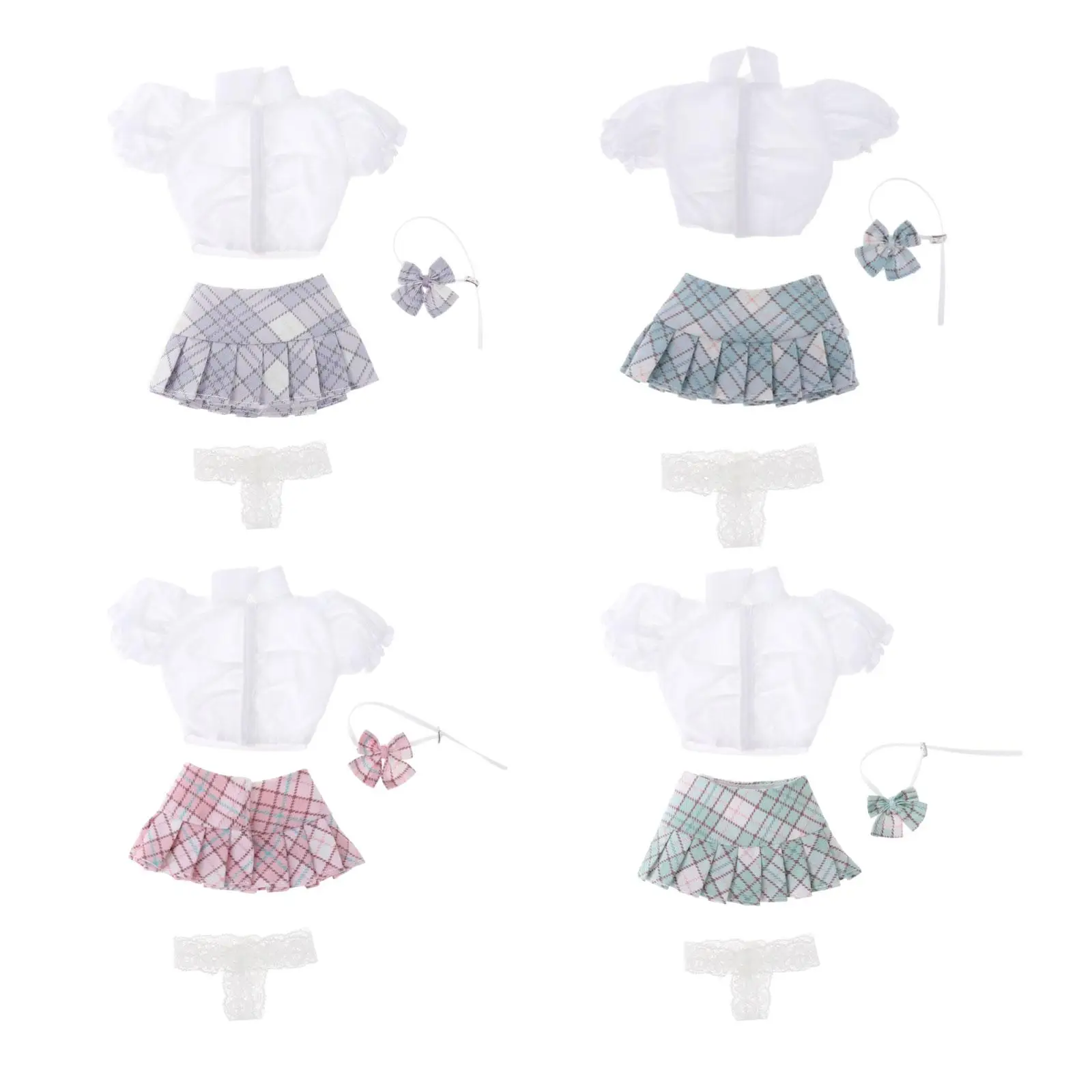 

1:6 Scale Female Figure Suit Decor Accessory Doll Shirt Pleated Skirt Bow Tie for 12inch Women Action Figures 12" Female Dolls