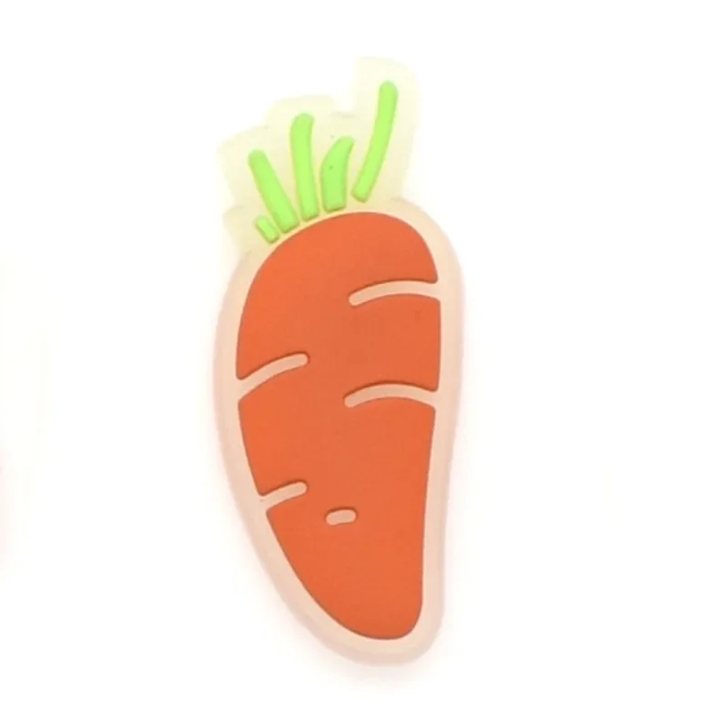 2 Stück im Dunkeln leuchtende PVC-Frucht-Erdbeer-Karotten-Schuhschnallen, Charms, Zubehör, Dekorationen für Clog-Armbänder, DIY, Unisex-Geschenk – Detail 3