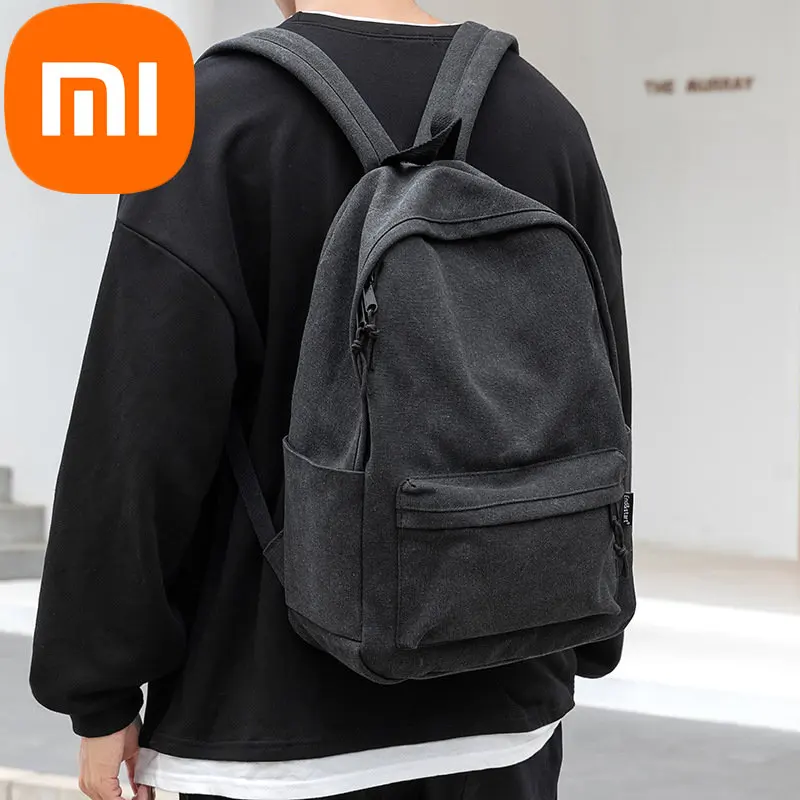 

Мужской холщовый школьный ранец Xiaomi, модный Удобный рюкзак для учеников средней школы