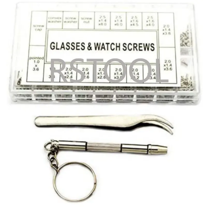 

1000pcs Stainless Steel Small Screws Nut Assortment kit Repair Tool set Micro Screws for Phone Spectacles Watch Sunglass Clock