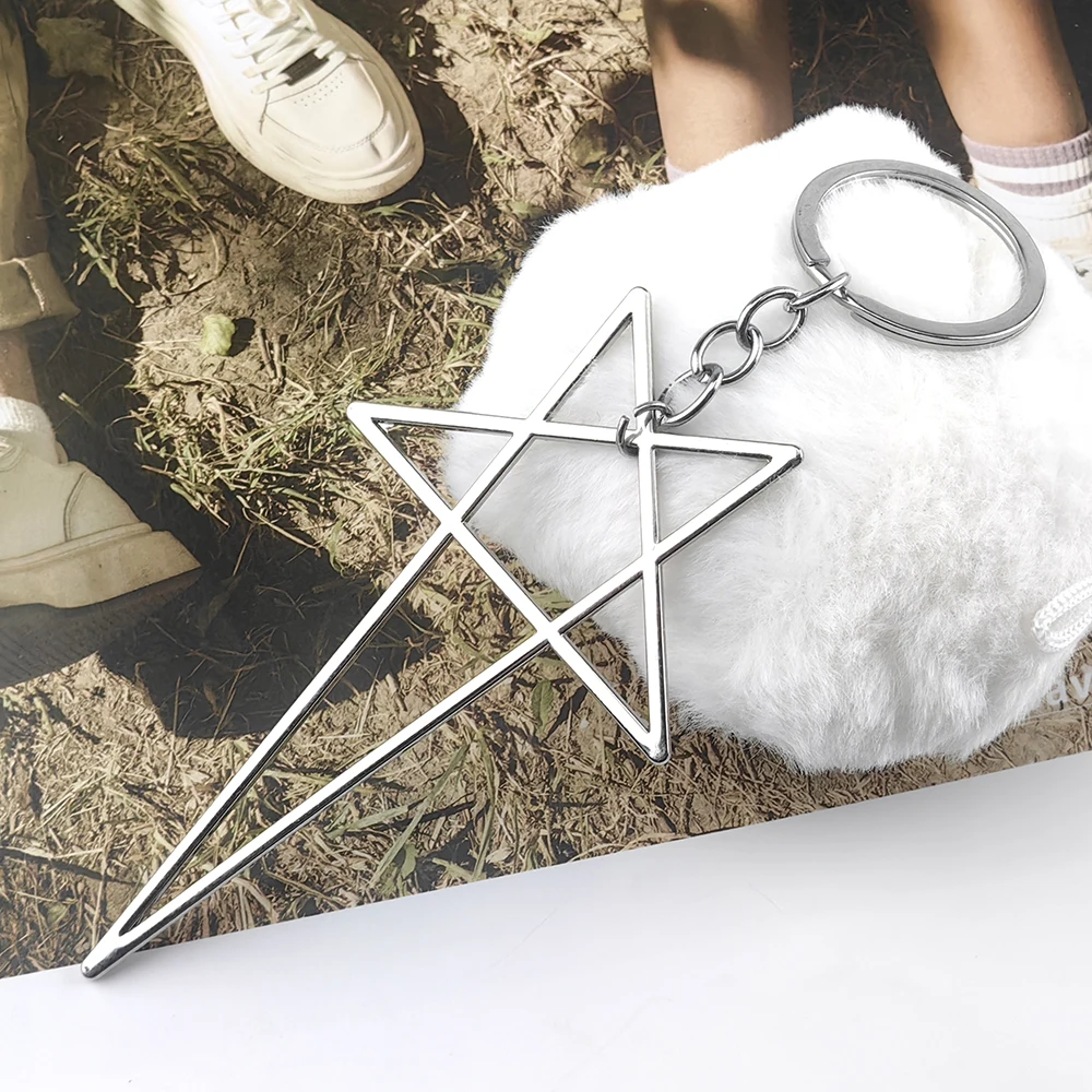 Collana Punk Unisex Con Ciondolo Stella Rune E Spirale - Stile Hip Hop Y2K - Acciaio Inox - Catena Regolabile 45+5 Cm - Gioiello Personalizzato