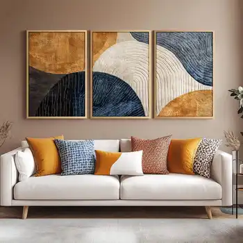 Japandi Triptych Canvas Wall Art 1