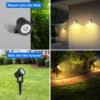 3000K/RGB Solar LED Light Outdoor Solar Spotlight Solar Garden Light Outdoor IP65 Waterproof Solar Power Light Wall Light 5
