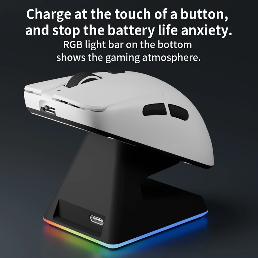 Motospeed X5 Gaming Mouse Magnetic Charging Base PAW3395 Double 8K Wireless Wire Connection Macro Gamer Mouse DPI 26000 Adjustab
