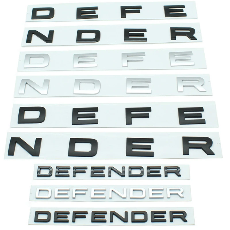 

NEW ABS Car 3D DEFENDER Letter Logo Front Hood Rear Trunk Body Emblem Badge Decals Stickers For Land Rover DEFENDER Accessories