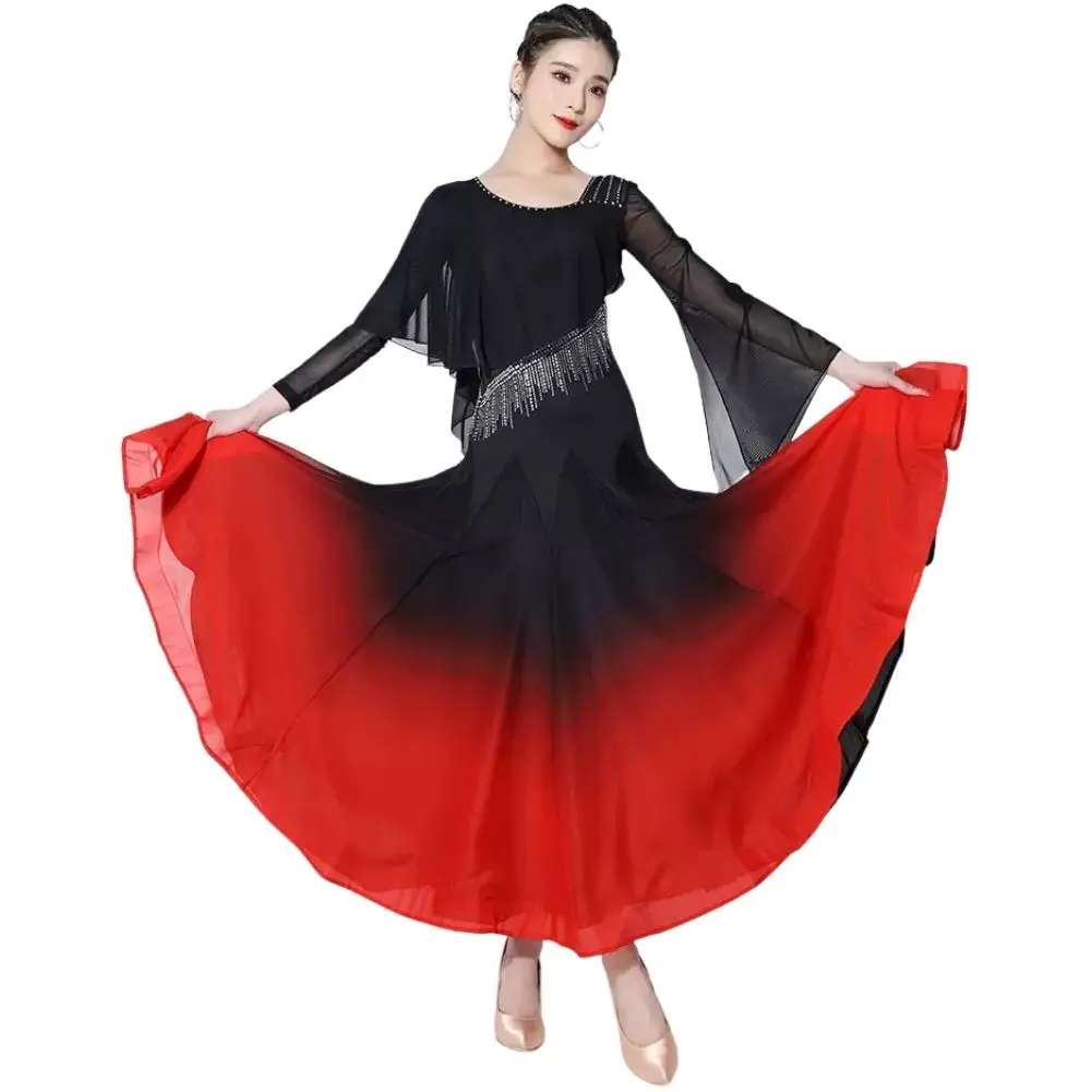 

Ballroom Dancing Dress Competition Performance Costumes Elegant Evening Party Gown Women Mesh Long Skirt Waltz Jazz Outfits