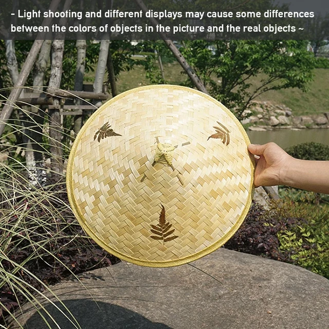 Kínai Stílusú Retro Gyermekek Bambusz Rattan Kalap Kézzel Készített Szövés Szalma Vödör Turisztikai Tánc Kellékek Kúpos Halászat Napsütés - Image 3