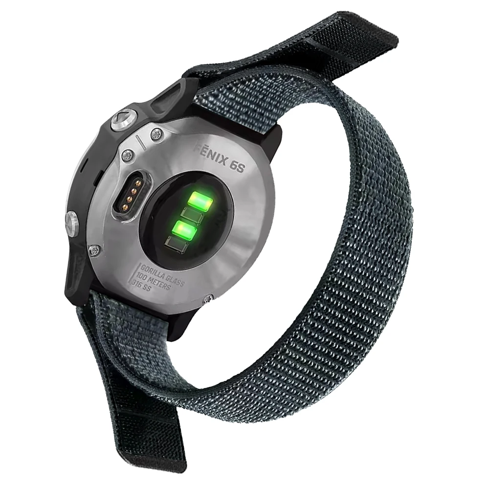 Nylon Hook and Loop Strap - Durable and Adjustable Watchband Bracelet, 22mm/26mm