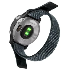 Nylon Hook and Loop Strap - Durable and Adjustable Watchband Bracelet, 22mm/26mm - Quick Release 26mm (Black)