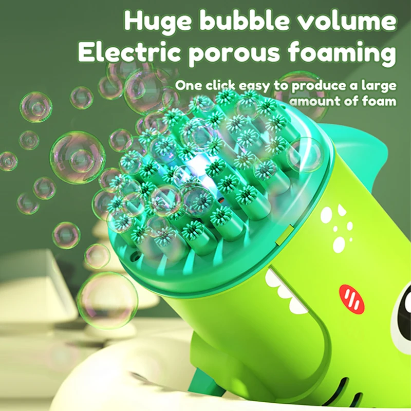 Electric Dinosaur Bubble Machine For Kids Handheld Bubble Toy_voghion.com