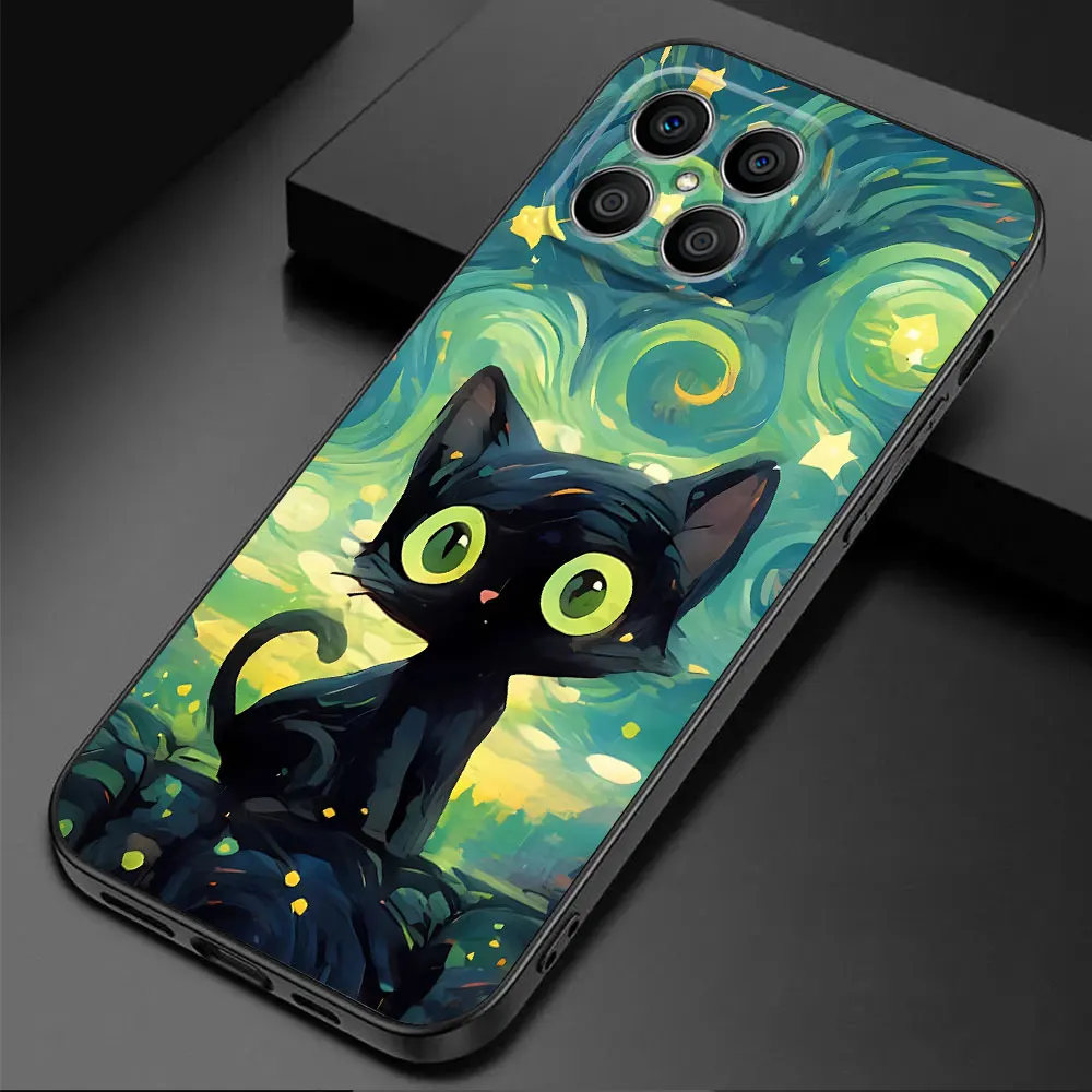 Starry Sky Cat Silicone Phone Case Cover
