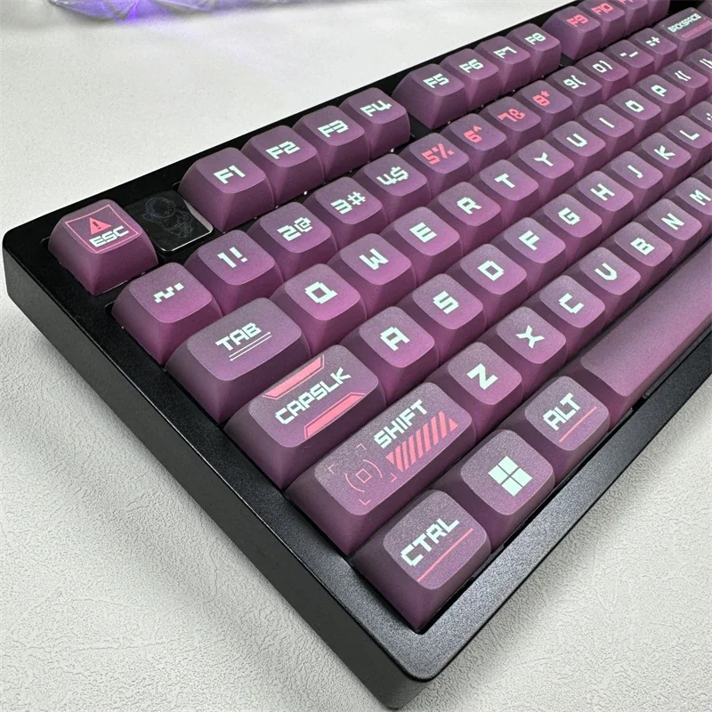 Cyberpunk Temático Keycap Xda Perfil Pbt Gradiente Keycaps Sublimação Fit para Teclado Mecânico 64 68 75 84 87 98 108