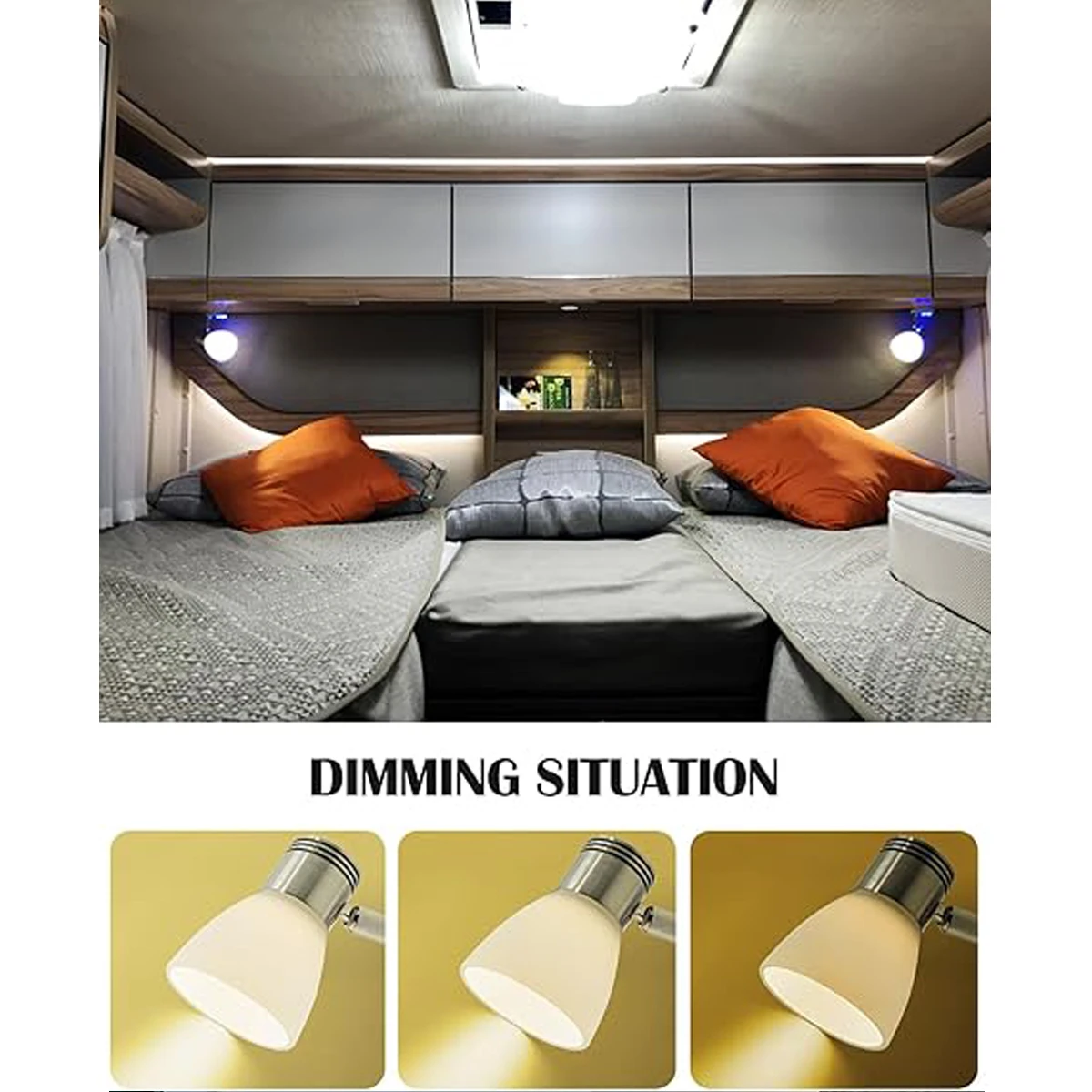 RV Reading Lamp Interior LED Lights 12V Fixtures Dimmable Boat