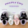 Super Cute Winter Cotton Slippers Warm Antislip Sweet Shoes Kuromi Hello Kitty Cinnamoroll Soft Comfortable 2