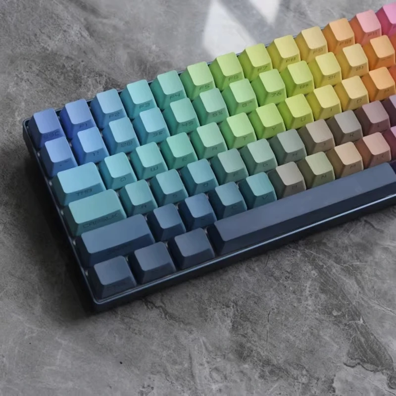Gmk Aurora Keycaps Pbt Dye Subbed Side Backlit Key Caps Perfil Oem Keycap Gradiente Colorido para Teclado mx Switch Conjunto - Imagem 3