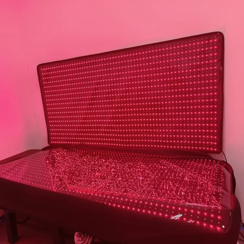 Large Size 35 inch x 69 inch Pain Relief 660nm 850nm Red Near Infrared Lamp 300w PDT Red Light Therapy Full Body Sauna Blanket