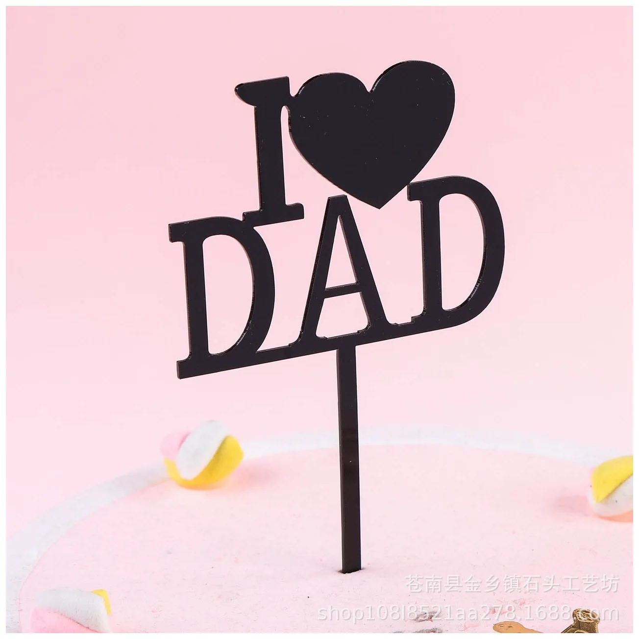 12 Pieces Happy Father's Day Cupcake Toppers, Acrylic Round Mirror Engraved Cake Topper, Best