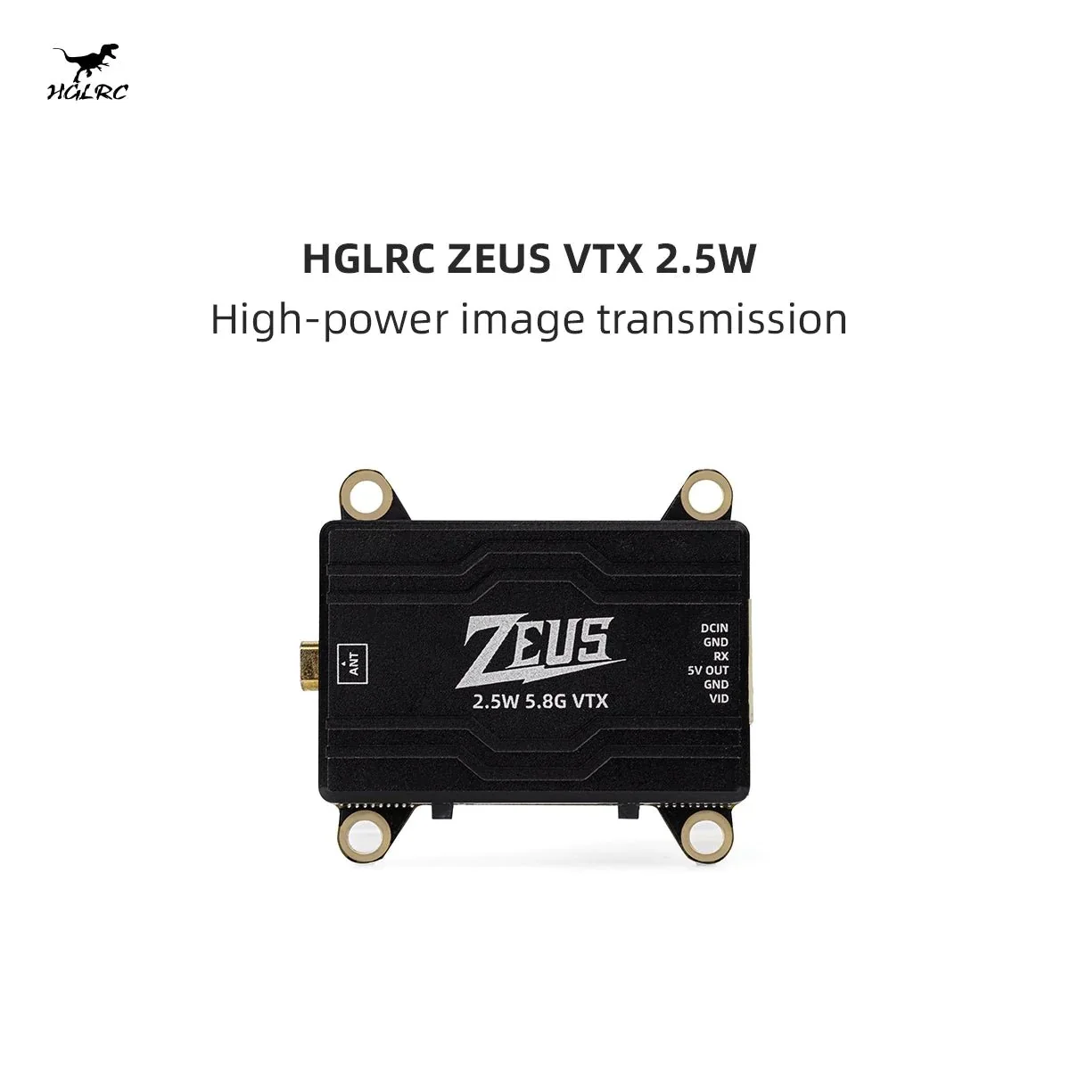

HGLRC ZEUS VTX 2,5 Вт Высокая мощность 5,8G передача изображений Регулируемая мощность для аэрофотосъемки путешествия FPV Радиоуправляемый длительный Дрон