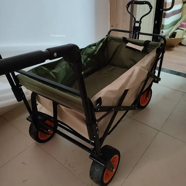 Kreatív Bevásárlókocsik Kemping Kültéri Összecsukható Szekerek Kerekekkel Egyszerű Kerti Kocsik Istálló Kocsi - Image 6