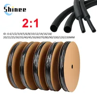 1/5/10M สีดํา Thermoproof ความร้อนหดท่อสายไฟสายเคเบิลท่อหดความร้อนฉนวน Sleeving ลวด Connector Protector 1