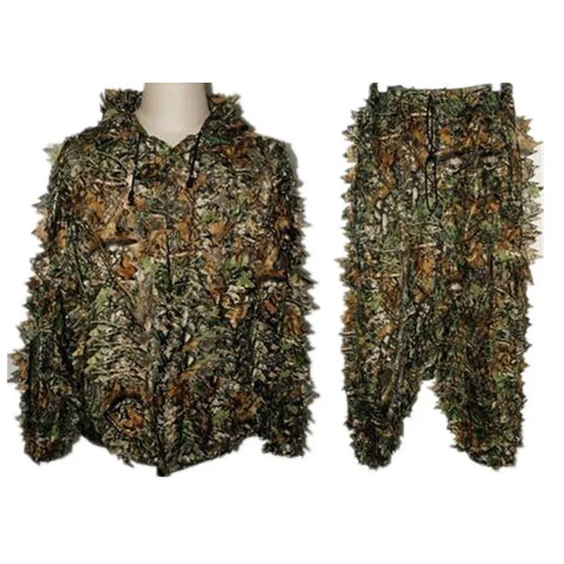 

Outdoor Hunting clothes New 3D maple leaf Bionic Ghillie Suits sniper birdwatch airsoft Camouflage Clothing jacket and pants