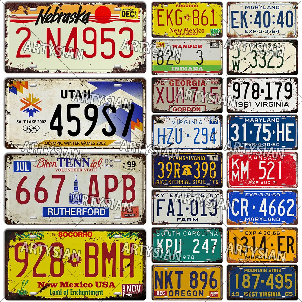 Американский грузовик, прицеп, трактор, автомобиль, металлическая табличка, ретро металлический знак, массажет, Индиана, Орегон, Новая Мексика, Мэриленд, Юта