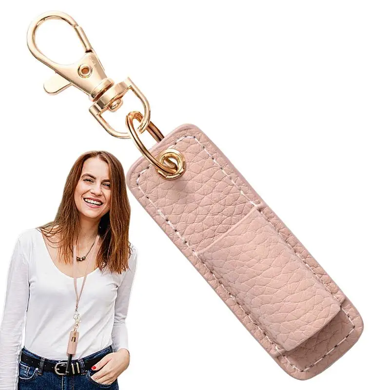 Lanyard Pen Holder Clipboard Pencil Holder Pen Clip Keychain Anti-Lost Pen Holder for Badge Leather Pen Pencil Holders for Pens