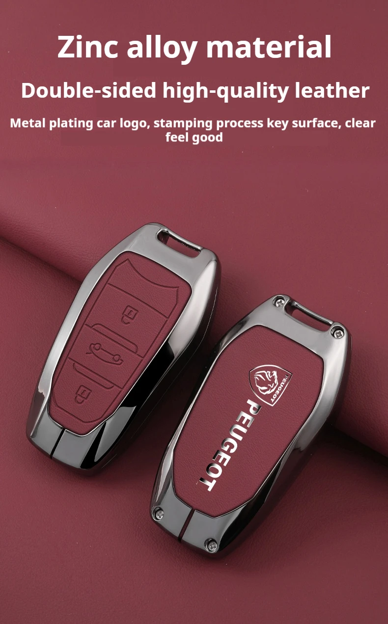 Auto Schlüsselanhänger Legierung Schlüsselgehäuse Auto Zinklegierung Schlüsseltasche Tasche für Peugeot GTLine 207 307 407 208 308 408 508 2008 3008 4008 5008 GTI – Detail 4