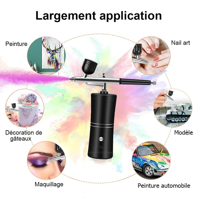 Acheter Aérographe à ongles avec compresseur, aérographe Portable pour  ongles, peinture de gâteaux, artisanat, brosse à Air, compresseur de  peinture pour Nail Art