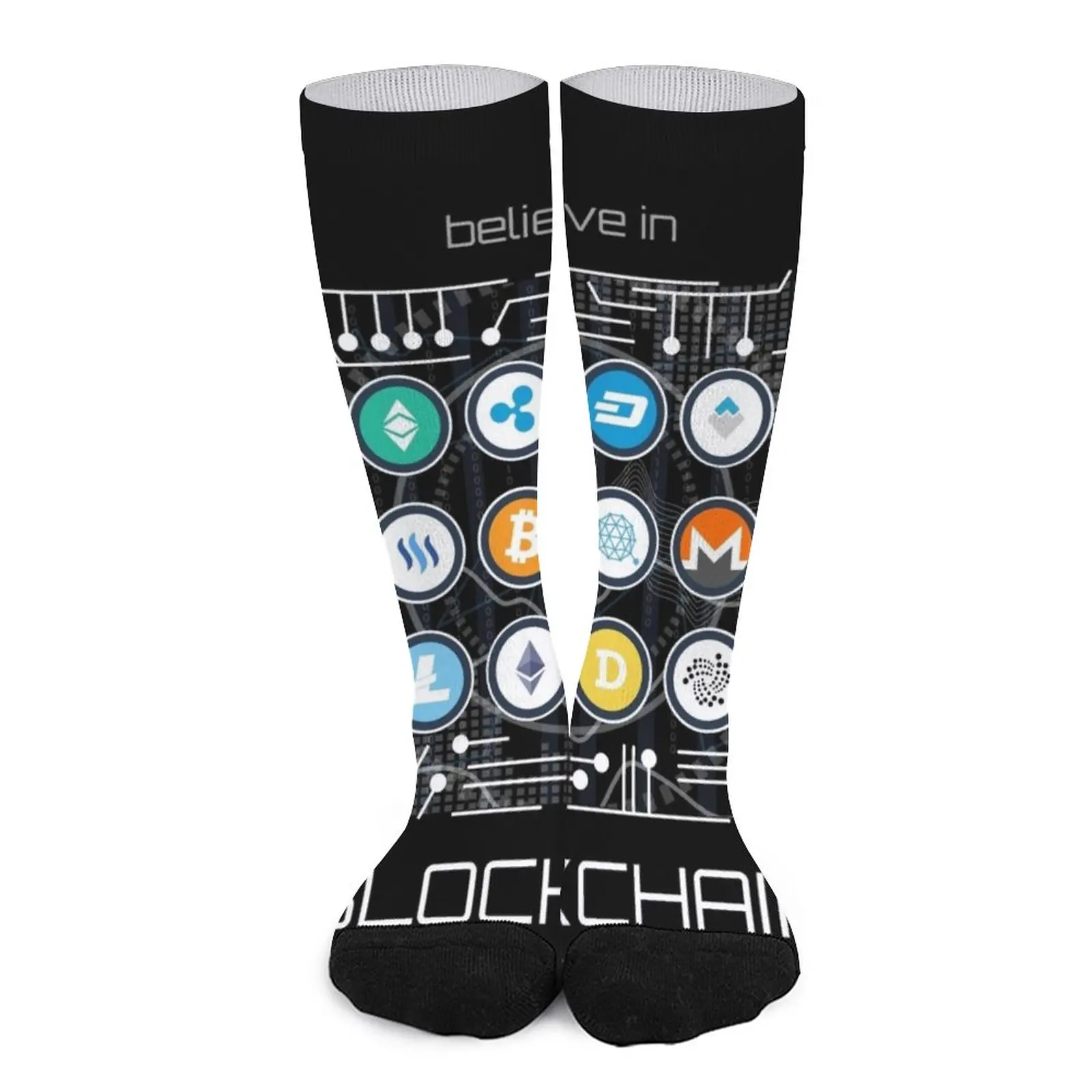 Blockchain Cryptocurrency Design BitCoin Crypto BTC Gift Socks sock men Men's socks the end of money the story of bitcoin cryptocurrencies and the blockchain revolution