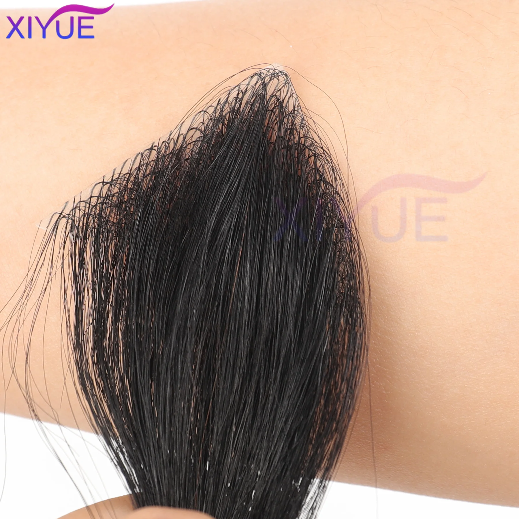 Natural Human Forehead Hair Patch Hairpiece Sideburns Toupee Men Invisible Seamless Ultra Thin Skin PU Men's Hair SystemHairline