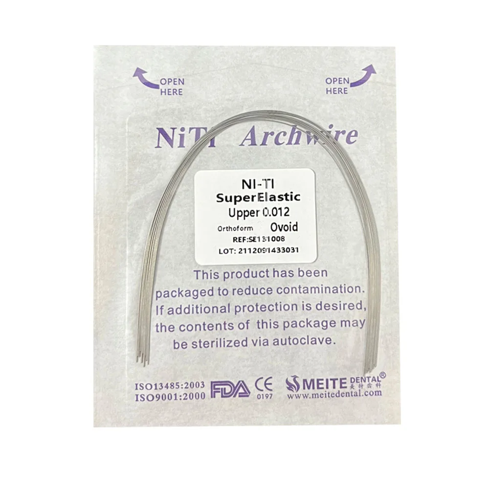 Fils d'arc dentaire orthodontique, super élastique, NITI, rond, rectangle, inférieur, supérieur, 012, 014, 016, 018, 020, 16x16, 16x22, 10 pièces par paquet