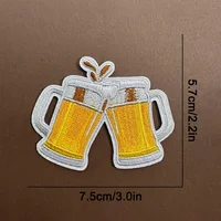 1PC Embroidered Beer Mug Patch – Fun Cartoon Iron-On Appliqué for DIY Clothing, Jeans, Jackets & Bags Accessories - Image 5
