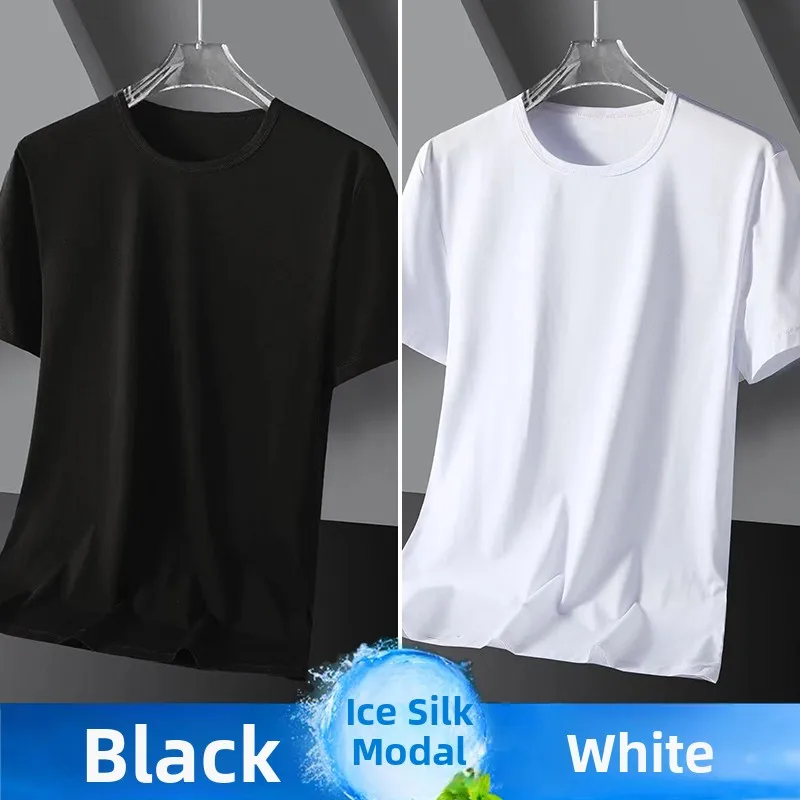 Short-sleeved black + white [two pieces]