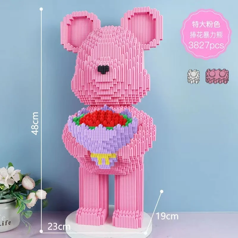 thumbnail image 1 of Bloques de construcción Bearbricks, juguetes, osito gigante, violencia fluida, modelo de oso, ladrillos constructores, juguetes, novela, regalos para el día de San Valentín para niños, 1 of 5