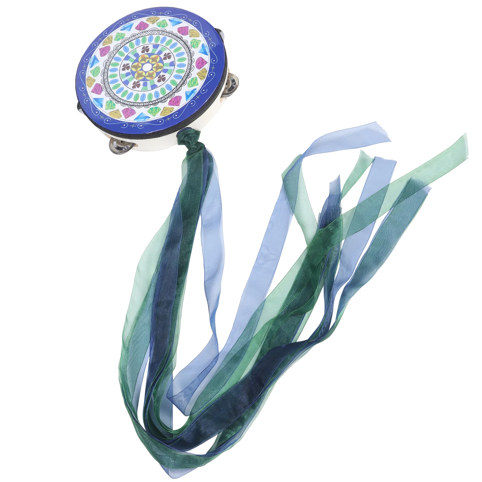 Hand Drum Dance Tambourine Children's Grade Examination Hanfu Photo Props 8-inch Single Row Streamer Tassel Musical Instrument
