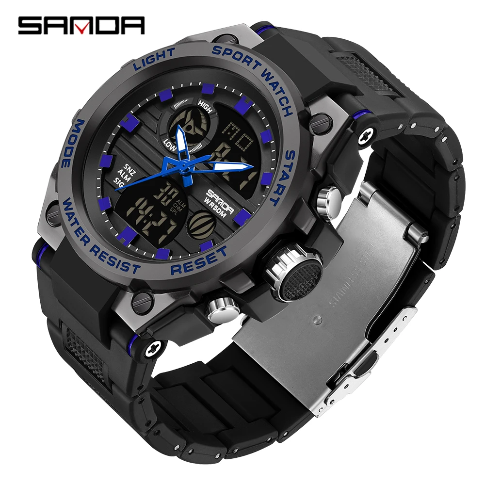 Reloj Deportivo Militar Hombres LED Digital SANDA 038