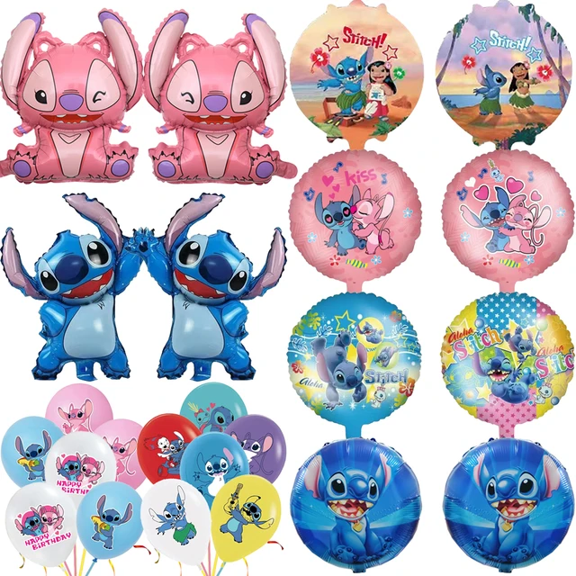 Décorations d'anniversaire thème Disney Stitch, ensemble de ballons en  aluminium de Latex bleu de dessin animé, vaisselle jetable, fournitures de  fête pour enfants, cadeaux pour garçons - AliExpress