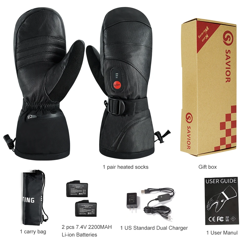 Snow Deer Heated Gloves Electric Skiing Winter Battery Heated Thermal Mittens Waterproof Gloves Thumb Movable Hunting Motorcycle 6
