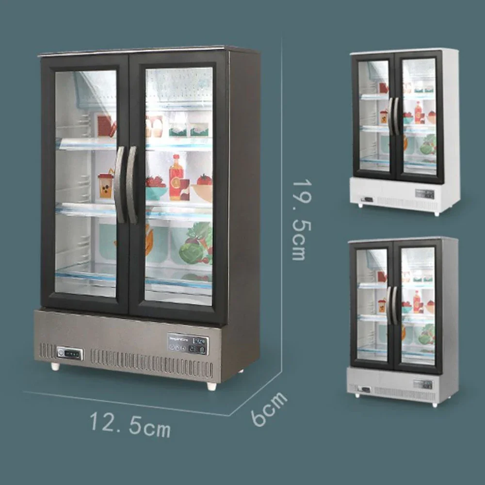 21PCS Kitchen Toy Double-Door Large Refrigerator Miniature Furniture Music Light Food Accessories Model For Girl Birthday Gift - Image 5