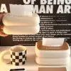 1pc simple cream style cute multifunctional spring desktop tissue paper box 1