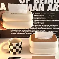 1pc simple cream style cute multifunctional spring desktop tissue paper box 1