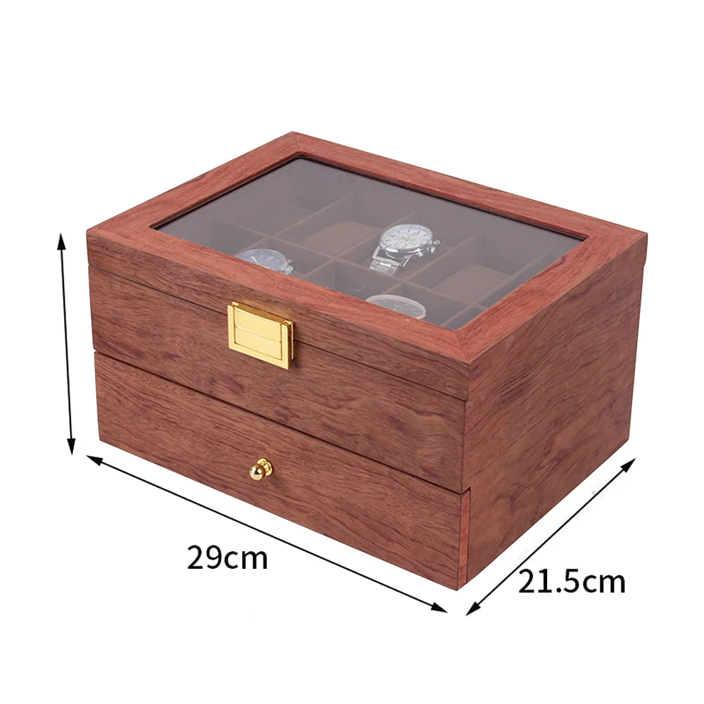 20 Slots Holz Organizer Schmuck & Uhren Vitrine Aufbewahrung sbox mit Schublade