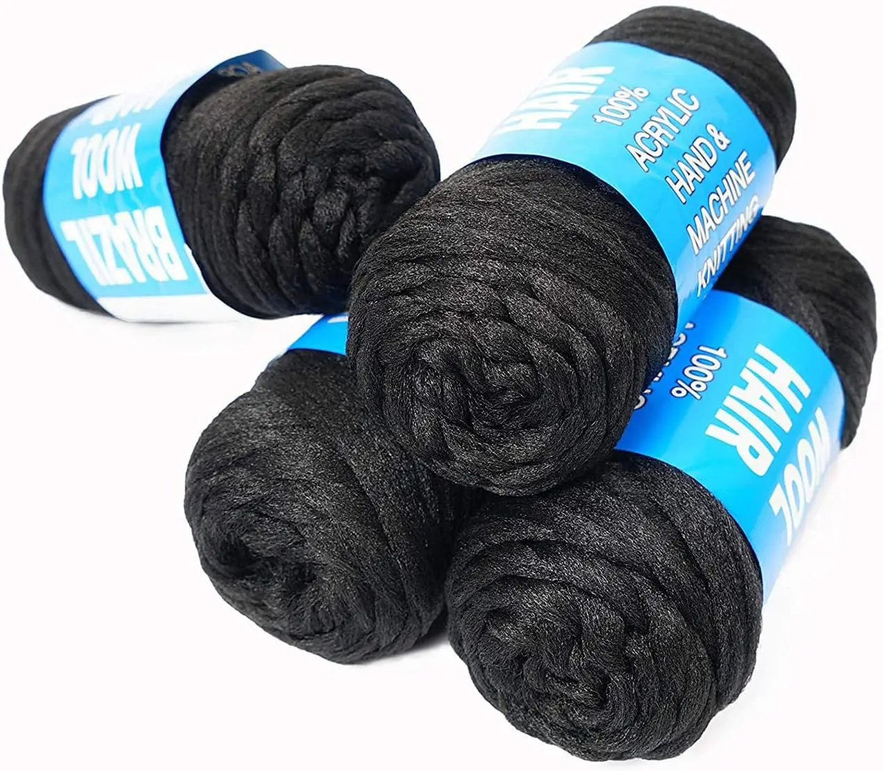 5 Pack Brazilian Wool Hair Synthetic Crochet Hair Extensions for Women African Yarn for Braiding Senegalese Twist Fake