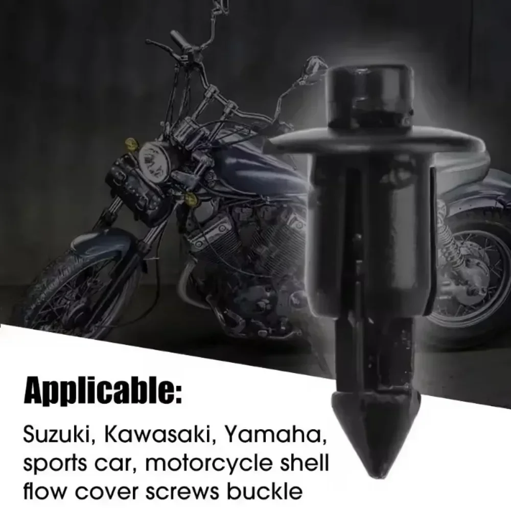 Motorcycle Fairing Rivet Fastener Clips Universal Black Plastic