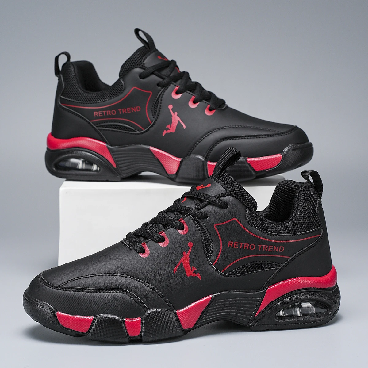 Men's Casual Sneakers, Solid Color Height-Increasing Lightweight Cushioning Air-Cushion Running Shoes, Stylish Thick-Soled Casual Sneakers, Suitable for Daily Life, Jogging, Training, Hiking, Suitable for All Seasons